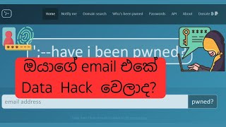 ඔයාගේ email එකේ Data Hack වෙලාද   haveibeenpwned [upl. by Major]