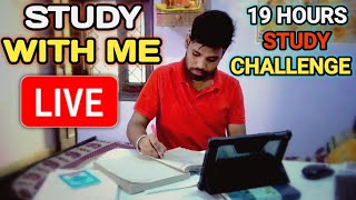 STUDY WITH ME LIVE POMODORO 5010  19 HOURS STUDY CHALLENGE ✨ Relaxing Rain Sounds With Break [upl. by Naic]