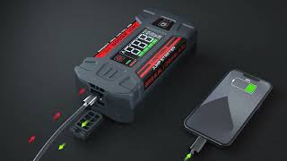 LOKITHOR J401 2500Amp 12V Portable Car Battery Booster Pack [upl. by Alyehc]