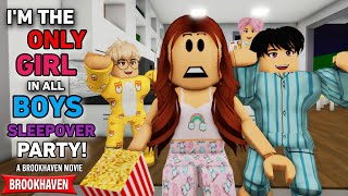 I’M THE ONLY GIRL IN ALL BOYS SLEEPOVER PARTY Roblox Brookhaven 🏡RP  CoxoSparkle2 [upl. by Ahsitnauq]