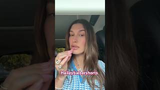 Hailey Bieber via TikTok been doing my makeup in the car a lot these days heres my lil go to ro [upl. by Nessy]