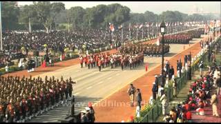 Indian Armed Forces march past at the annual Republic Day parade in New Delhi India [upl. by Heidy793]