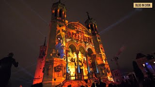 Basilique Fourvière  Extrait spectacle La Région des Lumières  Fête des Lumières Lyon 2021 [upl. by Ymmit509]