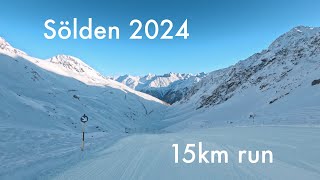 Fast Unedited Longest 15km Ski Run in Sölden Austria [upl. by Aniehs]