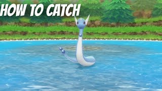 HOW TO CATCH DRATINI AND DRAGONAIR POKEMON LETS GO PIKACHU AND EEVEE WHERE TO FIND DRATINI [upl. by Yajnas]