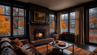 Rainy Autumn Day 🍂🌧️ Cozy Fall Ambience  Ambient Rain amp Fire Sounds for Sleep or Focus  Relaxation [upl. by Edson]