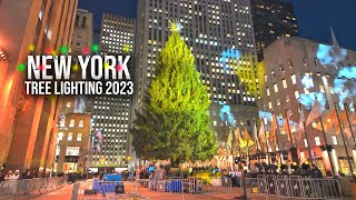 NYC Christmas 2023 ✨ Rockefeller Center Christmas Tree Lighting Preparation 5th Avenue Bryant Park [upl. by Notgnirrab]