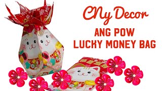 Easy Ang pow Lucky Money Bag Origami  DIY Chinese New Year Red Packet Lantern  CNY 2024 [upl. by Eadnus]