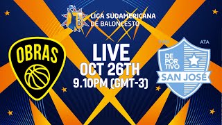 Obras Sanitarias v San Jose  Full Basketball Game  Liga Sudamericana de Baloncesto FIBA 2024 [upl. by Nadroj]