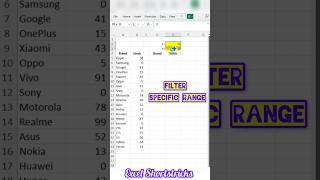 How to apply Filter specific range in excel sheetshorts youtubeshorts exceltricks [upl. by Eural]