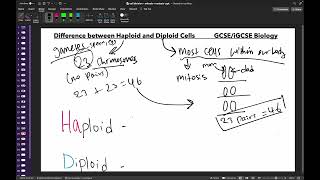 Difference between Haploid and Diploid cells  GCSE Biology [upl. by Latsirc]