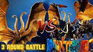 King Ghidorah vs All Monsterours  3 Round Battle  Fight Comparison  Whos Win [upl. by Xella]