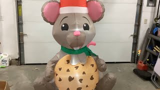 REVIEW NEW FOR 2024 Gemmy 65ft Animated Airblown Inflatable Mouse Eating Cookie [upl. by Shore]