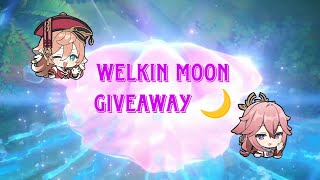 Welkin Moon Giveaway 🌙  August Giveaway  Genshin Impact [upl. by Eidnarb]