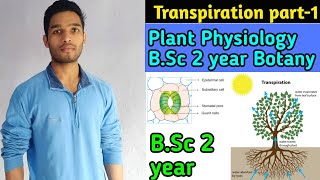 Transpiration in Plants  BSc 2 year Botany Plant physiology and Biochemistry [upl. by Ahusoj]