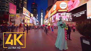 The Evening Streets of New York USA  4K City Walking Tour with City Sounds [upl. by Omura3]