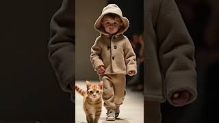 Baby’s fashion show cute babylove babyshorts baby cutebaby dog cat pets runway [upl. by Tsuda]