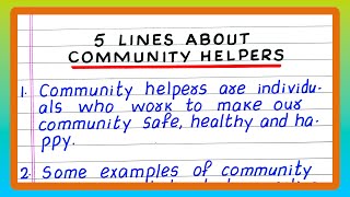 FEW LINES ON COMMUNITY HELPERS  5  FIVE LINES ON COMMUNITY HELPERS  ABOUT COMMUNITY HELPERS [upl. by Turpin]