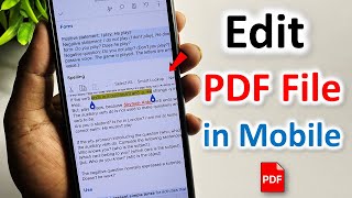 how to edit pdf file in mobile  pdf file editing in mobile  pdf edit kaise kare  pdf editing [upl. by Jammal382]