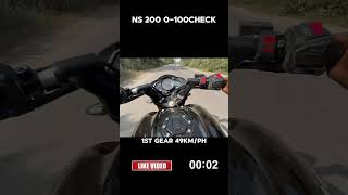 NS 200 0100 Speed Check 🔥💯 ns200 bike motovlog [upl. by Goodill555]