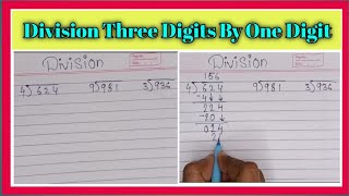 Division Three Digits By One digit  division three digits by one digit full video [upl. by Buskirk]