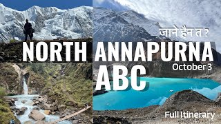 North Annapurna Base Camp Trek North ABC Itinerary youtubeshorts youtubeshort [upl. by Nerdna304]