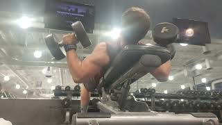 Dumbbell Fly Curl Press  55lbs  25kg x 7 [upl. by Jermaine]