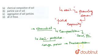 Water holding capacity of the soil depends upon [upl. by Angelo]