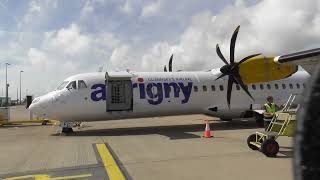 Flying to Guernsey from East Midlands on an Aurigny Airlines ATR72 [upl. by Libbi]