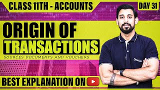 Origin of Transactions  Source documents and Vouchers  Class 11  Accountancy  One Shot [upl. by Daigle]