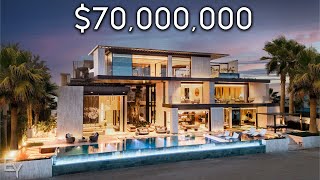 Touring a 70000000 Dubai Billionaire Mansion With an UNDERWATER GARAGE [upl. by Yanat]