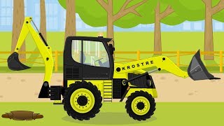 Koparko Ładowarka Maszyny Budowlane Bajka Dla Dzieci  Backhoe Loader Excavator For Kids [upl. by Liana]