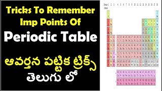 Periodic Table Tricks in Telugu  Imp points about periodic table  Rrb Ntpc rrb group d [upl. by Tocci945]