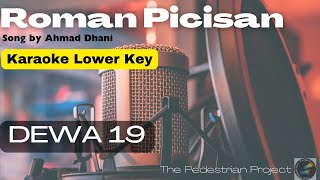 Roman Picisan  Dewa  Karaoke Lower Key [upl. by Oiruam]