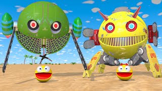 Pacman vs ChainSaw Monsters 15 Compilation  RoboJet Hedge Trimmer Flying amp Qadruped Robots [upl. by Nimzzaj]