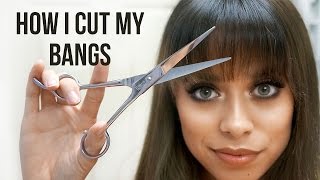 How I Cut My Bangs  Wispy  Straight Across [upl. by Schuster]