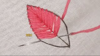 Leaf embroidery design 👌 leaf design embroidery tutorial [upl. by Trab63]