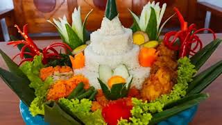 CARA MEMBUAT HIASAN TUMPENG MUDAH DAN CEPAT  TANPA PISAU GARNISH [upl. by Yslek]