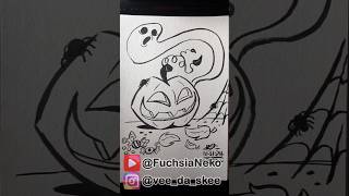 Inktober Day 30  timelapse speeddraw speedpaint sketchbook ink pen pumpkin halloween art [upl. by Bolme]