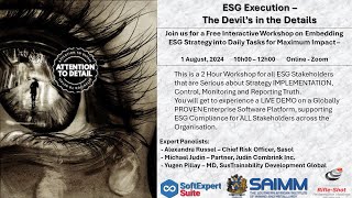 SAIMM ESG Webinar Strategy Execution  The Devils in the Details [upl. by Denoting]