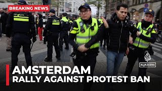 Amsterdam police says it will arrest people defying demonstration ban [upl. by Emmott]