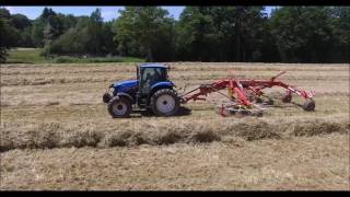 Andainnage et bottelage du foin avec le NewHolland et le MasseyFerguson dronephantom3pro [upl. by Theresina]