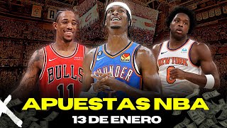 PRONÓSTICO Y APUESTAS NBA 13 DE ENERO  PARLAY GRATIS NBA 🏀🔥 [upl. by Enyrhtak]