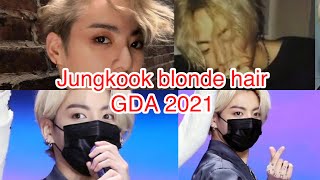 BTS Jungkook Blonde Hair at 35th Golden Disc Award 2021  Suga is back with BTS at GDA 2021 [upl. by Klug]