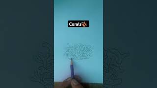 Coral🪸 drawing  marine life  youtube youtubeshorts drawing art drawingguide shorts nature [upl. by Ahserak253]