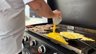 BREAKFAST Blackstone Griddle  EASY Bacon Eggs amp Hashbrowns [upl. by Farrington]