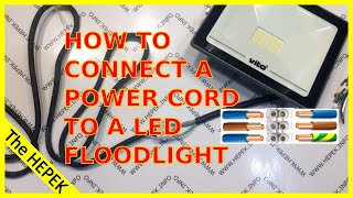 How to connect a power cord to a LED floodlight [upl. by Ollie]