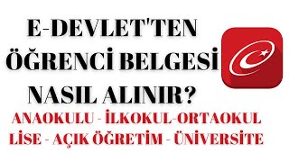 EDevlet Öğrenci Belgesi Nasıl Alınır  İlkokul Lise Üniversite Öğrenci Belgesi Alma [upl. by Rockwell]