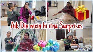 Arosha ko Laptop 💻 gift kia arosha k jhoolay ki unboxing 🤩🤩Itna surprises 🎁 [upl. by Kazimir]