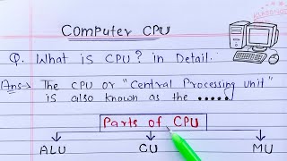 What is CPU in detail  Parts of CPU  MU ALU amp CU [upl. by Millian696]